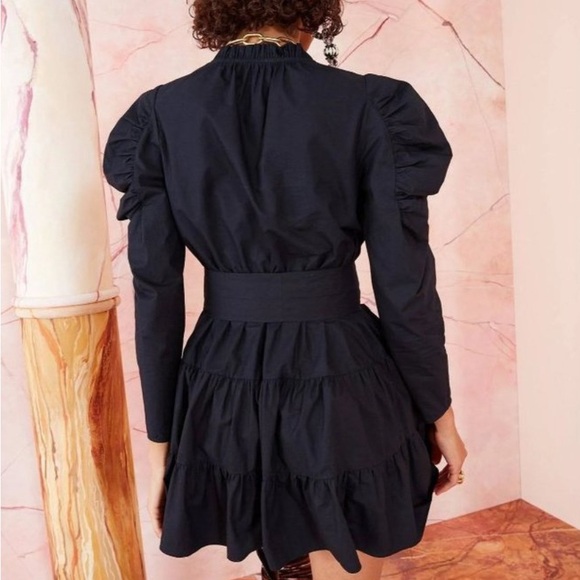 ULLA JOHNSON NAIMA black long sleeve DRESS Size 6 - Picture 4 of 4